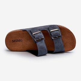 Infradito da uomo con suola in sughero, colore blu navy Rosawia 1