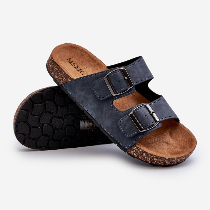 Infradito da uomo con suola in sughero, colore blu navy Rosawia 2