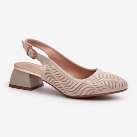 Décolleté beige con tacco alto Gemifa 1