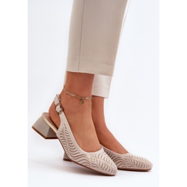 Décolleté beige con tacco alto Gemifa 2