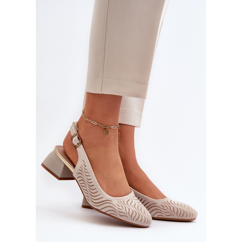 Décolleté beige con tacco alto Gemifa 2