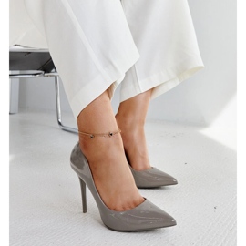 Stiletti in vernice grigio scuro con inserto in pelle Jadoin 1
