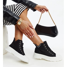 Sneakers alte Nura nere con rientranze nero 1