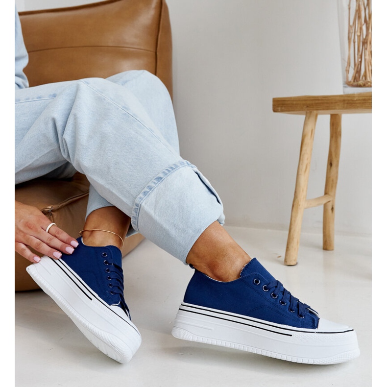 Sneakers Bahira blu navy con suola spessa 1