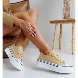 Sneaker beige scuro con spessa suola Bahira 1