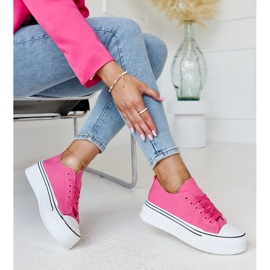 Sneakers Bahira rosa scuro con suola spessa 1