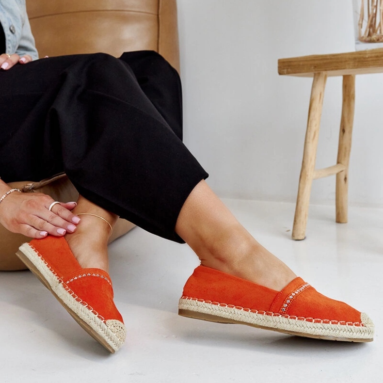 Espadrillas arancioni con strass Abia arancia 1