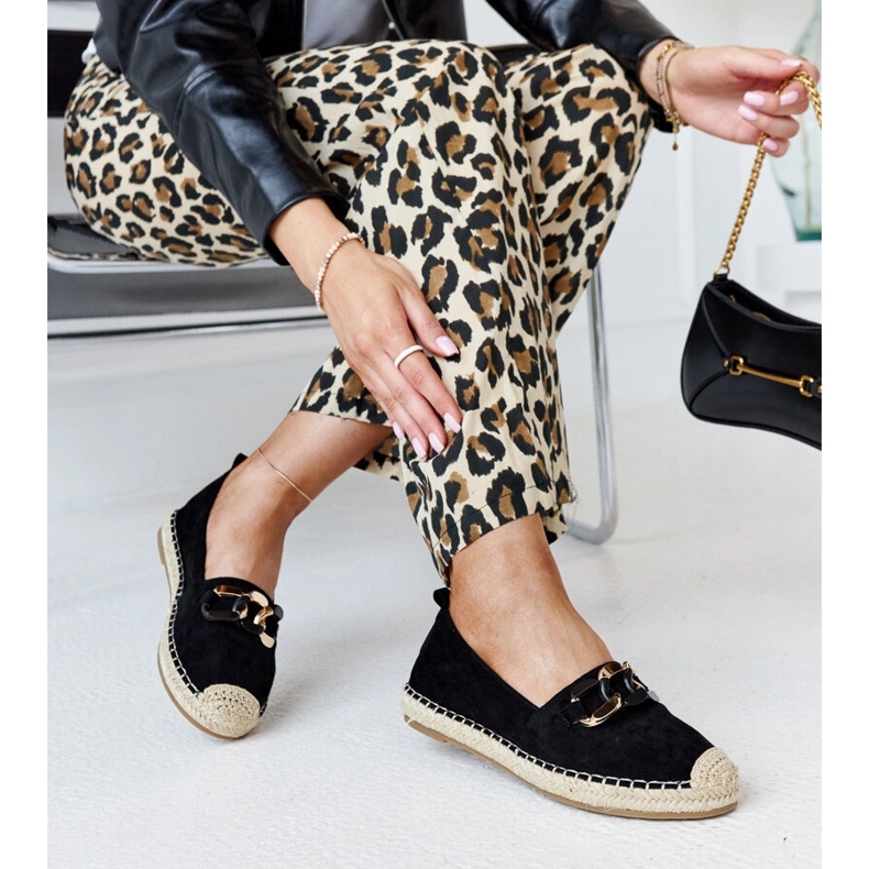 Espadrillas nere con catena di Radwan nero 1