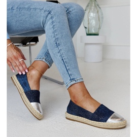 Espadrillas Surana blu navy e argento lucido 1