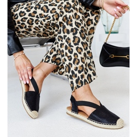 Espadrillas nere con tacco aperto Tharna nero 1
