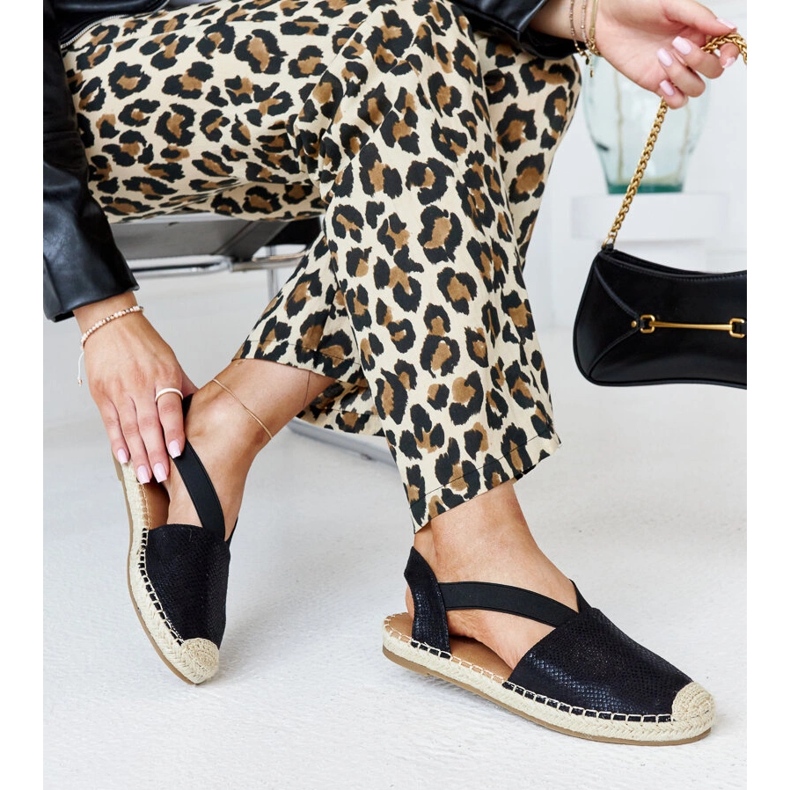 Espadrillas nere con tacco aperto Tharna nero 1