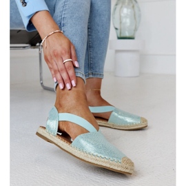 Espadrillas verde chiaro con tacco aperto Tharna 1