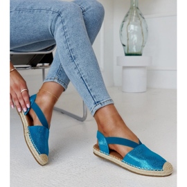 Espadrillas blu con tacco aperto Tharna 1