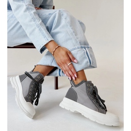 Sneakers alte Nura grigie con rientranze grigio 1