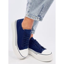 Sneakers Loic Navy con suola alta blu 2