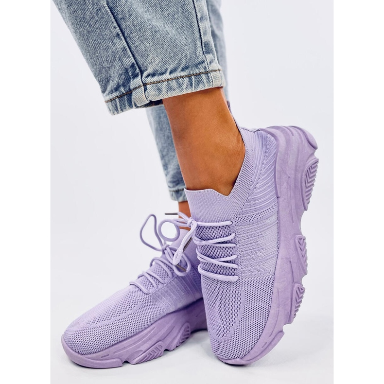 Fabre Scarpe sportive a calzino viola 1