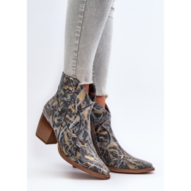 Stivali da cowboy in pelle da donna con tacco alto Maciejka 05776-13 Blu 2