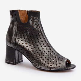 Stivali in pelle traforata Maciejka 05420-01 Nero 2
