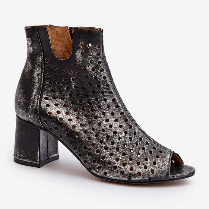 Stivali in pelle traforata Maciejka 05420-01 Nero 2