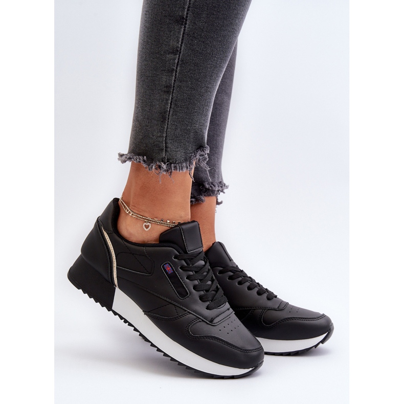 Merida Scarpe sportive in pelle con plateau e lacci neri nero 2