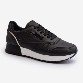 Merida Scarpe sportive in pelle con plateau e lacci neri nero 1