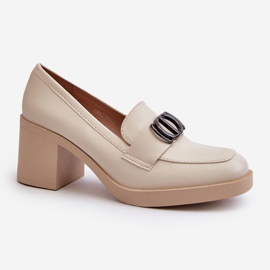 Jezzi Scarpe Con Tacco Alto Da Donna Con Decorazione, Beige Nedarea 2
