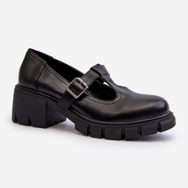 Jezzi Scarpe Da Donna In Eco Pelle Con Plateau E Blocco, Nero Emelna 2