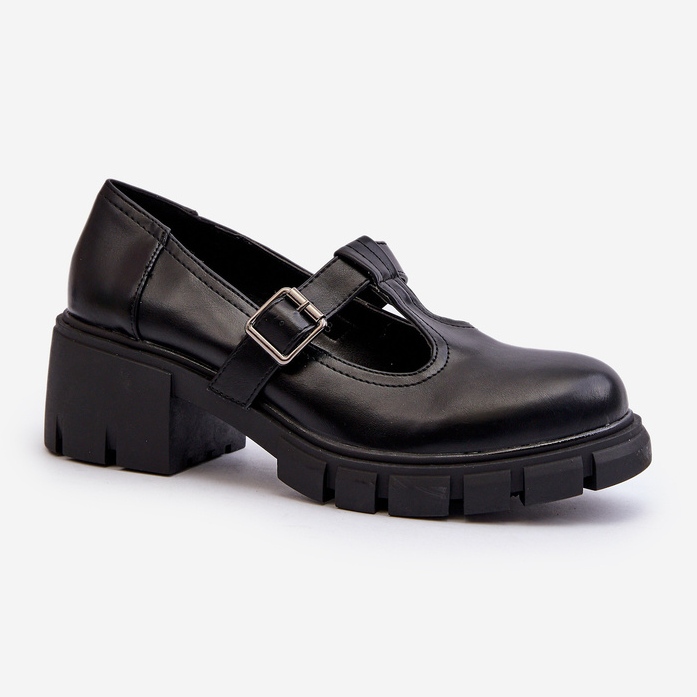 Jezzi Scarpe Da Donna In Eco Pelle Con Plateau E Blocco, Nero Emelna 2