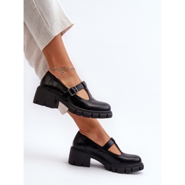 Jezzi Scarpe Da Donna In Eco Pelle Con Plateau E Blocco, Nero Emelna 1