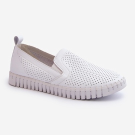 Vinceza Scarpe Slip-On In Pelle Traforata Da Donna, Theophia Bianca bianco 1