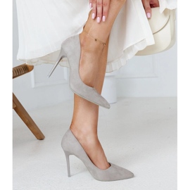 Decollete grigie con inserto in pelle Amedie grigio 2