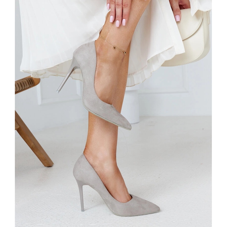 Decollete grigie con inserto in pelle Amedie grigio 2