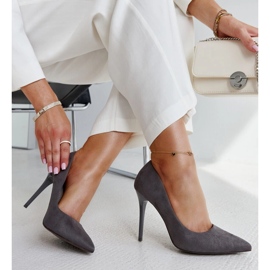 Decollete grigio scuro con inserto in pelle Amedie 2