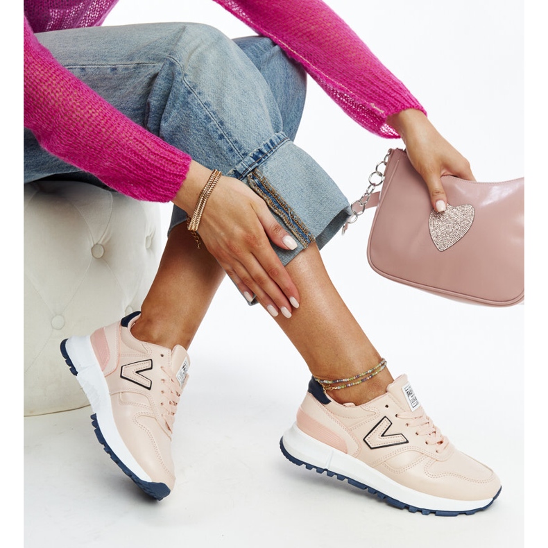 Sneakers rosa con suola più spessa di Olonio 1
