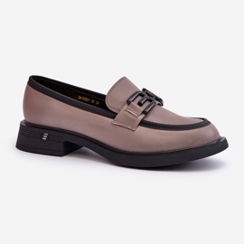 Vinceza Mocassini Eleganti da Donna in Pelle, Triana Beige Scuro grigio 2