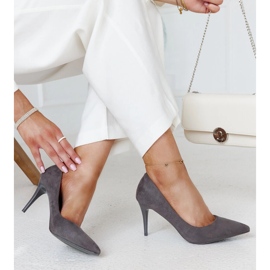 Decollete grigie con inserto in pelle Paume grigio 1