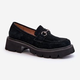 Vinceza Mocassini Chunky in pelle scamosciata da donna neri Neloria nero 2