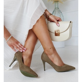 Decollete verdi con inserto in pelle Paume verde 1