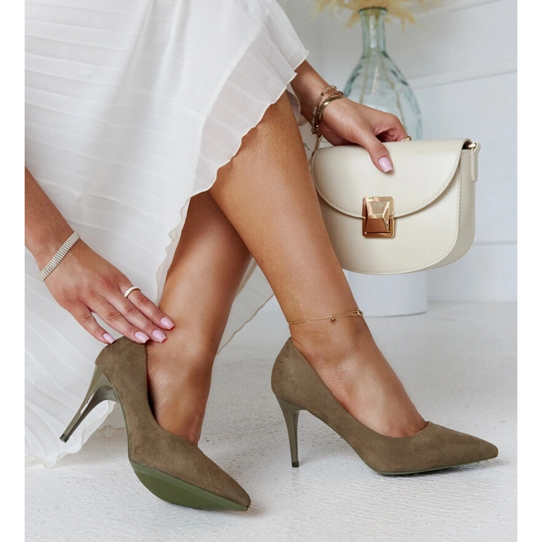 Decollete verdi con inserto in pelle Paume verde 1