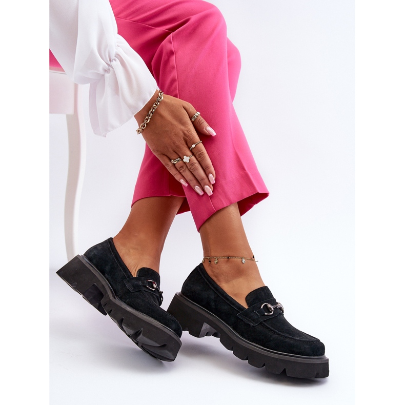 Vinceza Mocassini Chunky in pelle scamosciata da donna neri Neloria nero 1