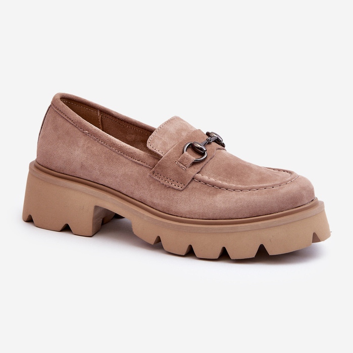 Vinceza Mocassini Chunky in pelle scamosciata beige da donna Neloria 2