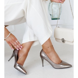 Decolleté grigio metallizzato con inserto in pelle Paume 1