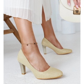 Décolleté oro lucido con sottopiede in pelle Antibies d'oro 1