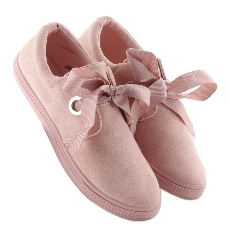 Sneakers allacciate con un nastro JX49 rosa 1
