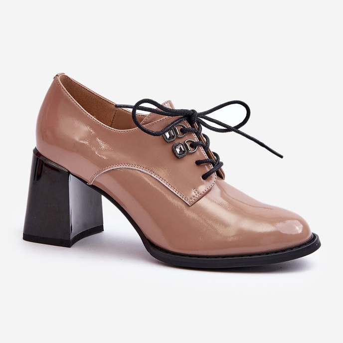 Vinceza Scarpe con tacco alto in vernice da donna Nelione beige 1
