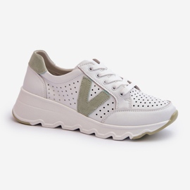 Vinceza Scarpe Sportive Leggere in Pelle da Donna Bianco Eleonori 1