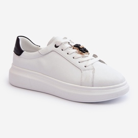 Vinceza Sneakers Da Donna In Pelle Con Orsetto, Mirven Bianca 2