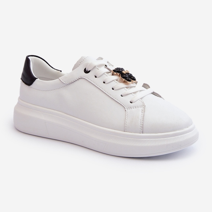 Vinceza Sneakers Da Donna In Pelle Con Orsetto, Mirven Bianca 2
