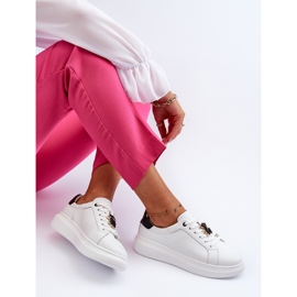 Vinceza Sneakers Da Donna In Pelle Con Orsetto, Mirven Bianca 1
