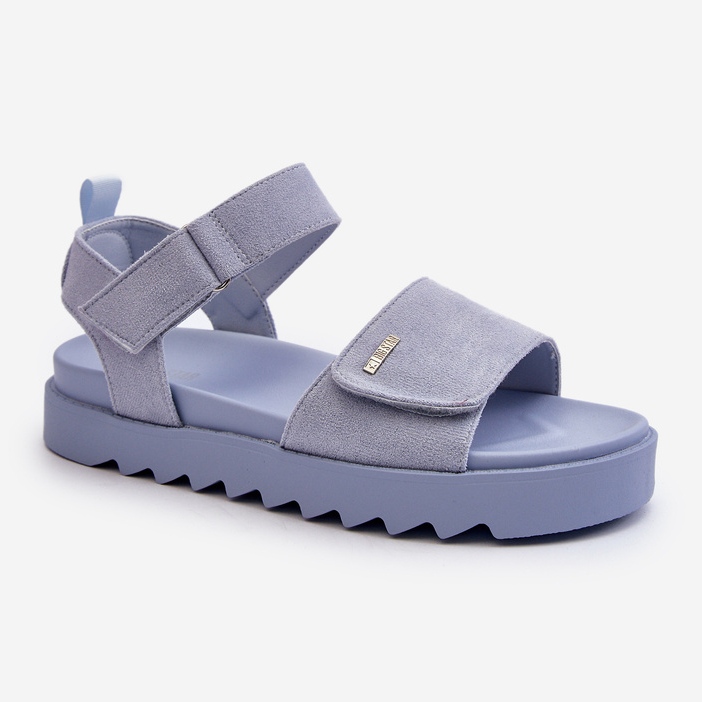 Sandali in pelle scamosciata da donna sulla piattaforma Big Star NN274706 Blu 1